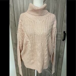 NWT Cloth. Pink turtleneck longsleeve sweater med